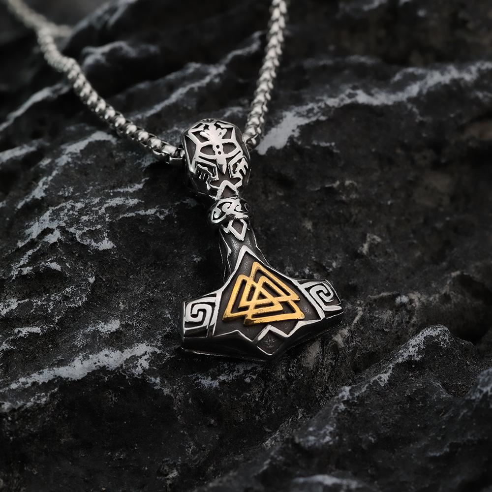 Nordic Viking Retro Punk Triangle Anchor Pendant Accessory