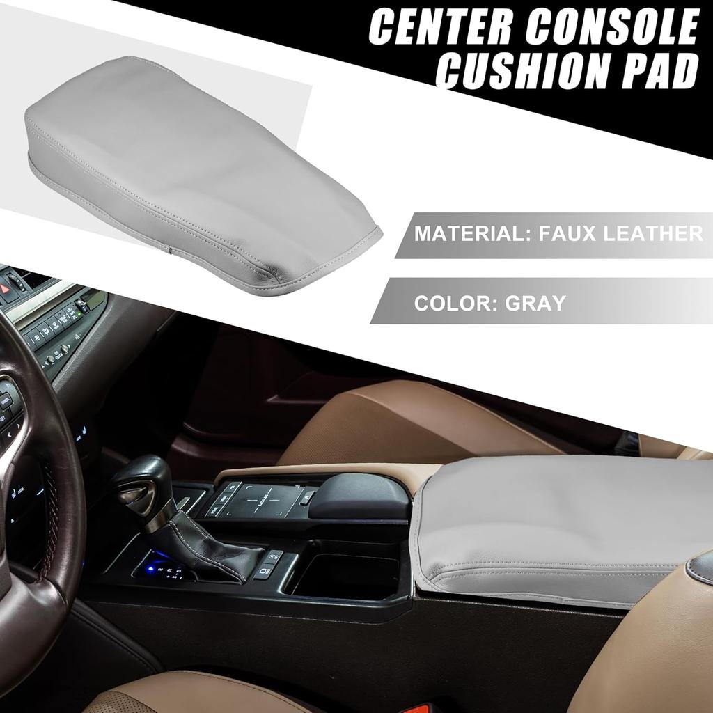 Car Center Console Pad Waterproof Armrest Seat Box Cover Protector for Lexus ES330 ES350 2005-2009 Gray