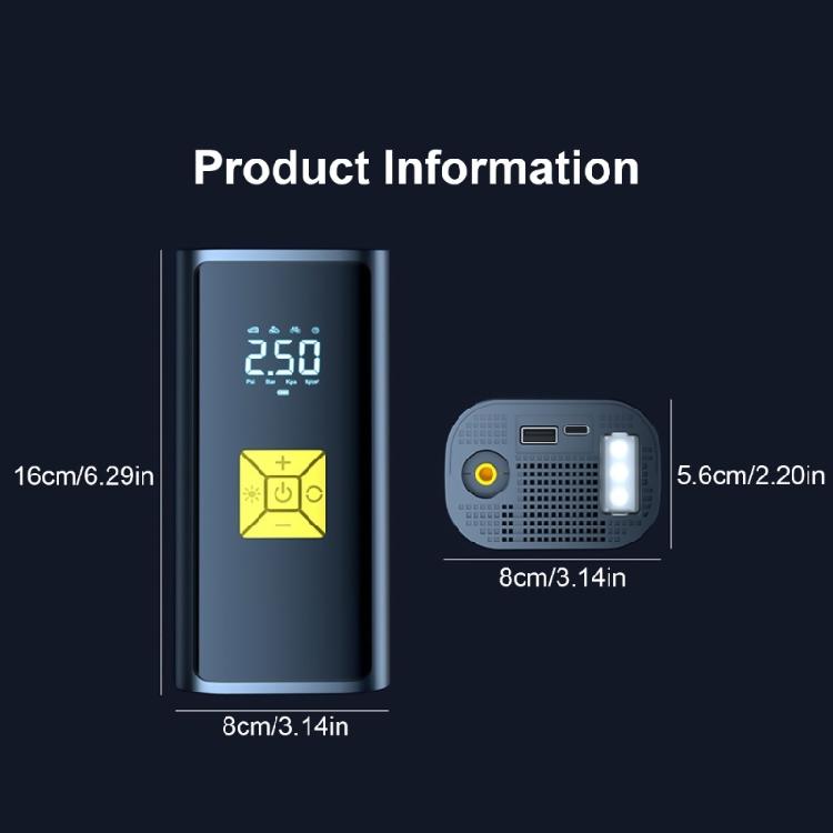 Multifunctional Efficient Starting Device High Efficiency Tire Inflator Air Compressor with Presets Pressure for Vehicle