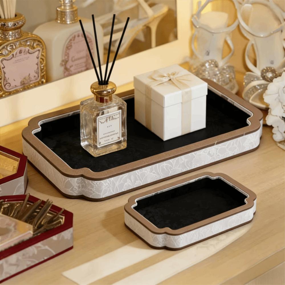 Chinese Vintage Court-Style Jewelry Storage Tray Satin Surface Jewelry Showcase Dressing Table