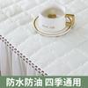 Simple Solid Color Lace Tablecloth Anti Slip Strap Integrated Seat Cushion Backrest Cover Household Dining Table Chair Dustcover