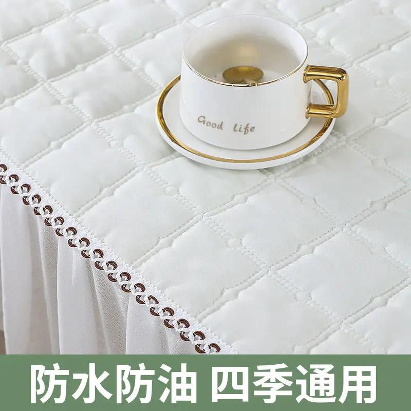 Toalha de mesa de renda de cor sólida simples, alça antiderrapante, almofada de assento integrada, capa de encosto, mesa de jantar doméstica, cadeira, capa de poeira