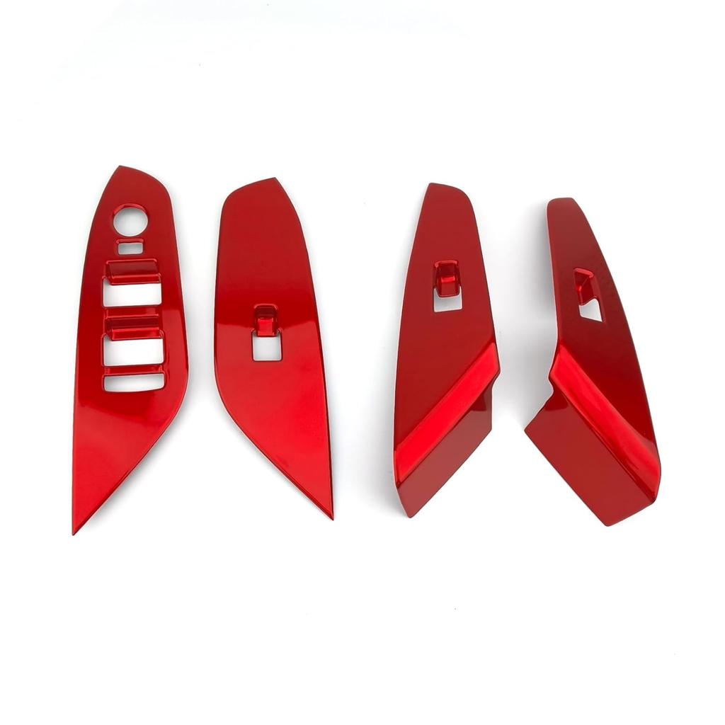 YOUTOOCAR 4PCS Window Control Panel Covers Compatible with Chevy Trax 2024-2026 Accessories (Red)