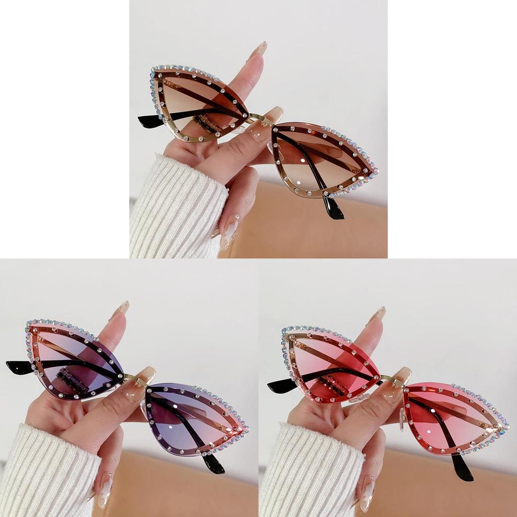 Cat Eye Sunglasses With Gold Metal Frame Uv400 Protection For Trendy Summer Outings