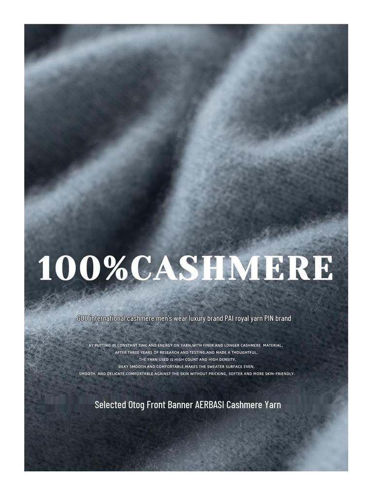 Men's 12-Gauge Double-Layer Cashmere Sweater, Half-High Collar, Long-Sleeve, Business Casual, Warm Knitted Base Layer