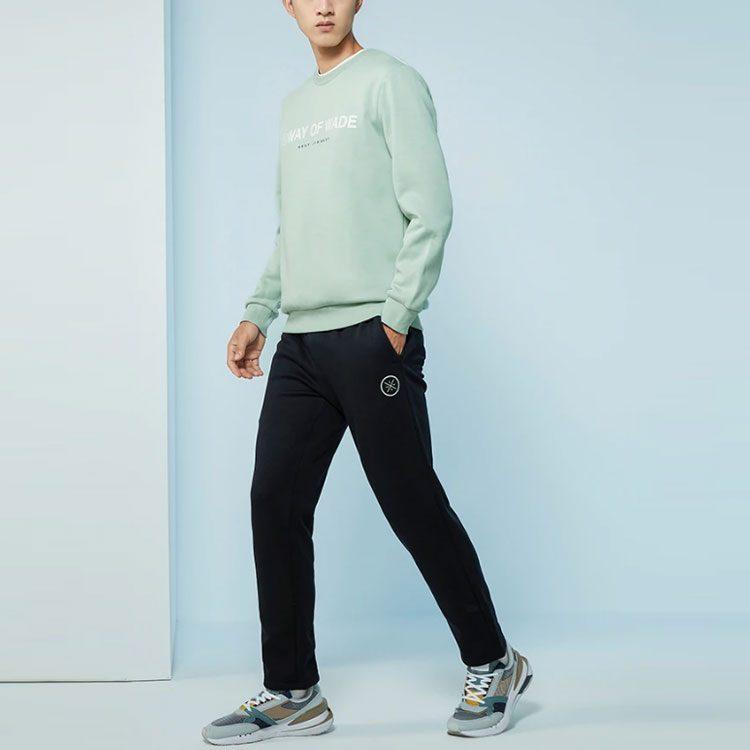 Li Ning Sweatshirts Men's Green Crew Neck Thickened Regular AWDR839-4