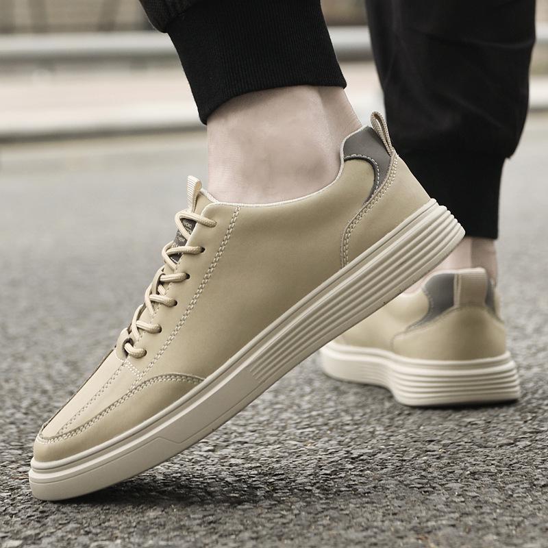 Men's Round Toe Genuine Leather Retro Lace-up Casual Shoes - Large Sizes Available