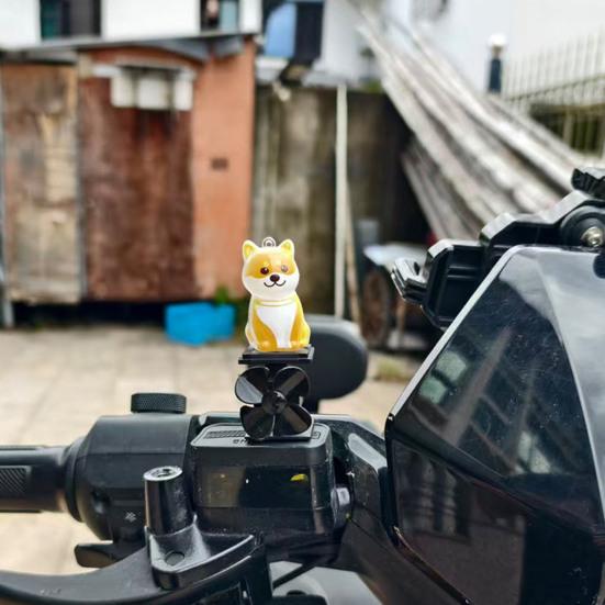 Motorrad Dekoration Niedliche Hundeform Windenergie LED-Leuchten Selbstbetrieben Lenker Ornamente Hundeförmiges Fahrradzubehör