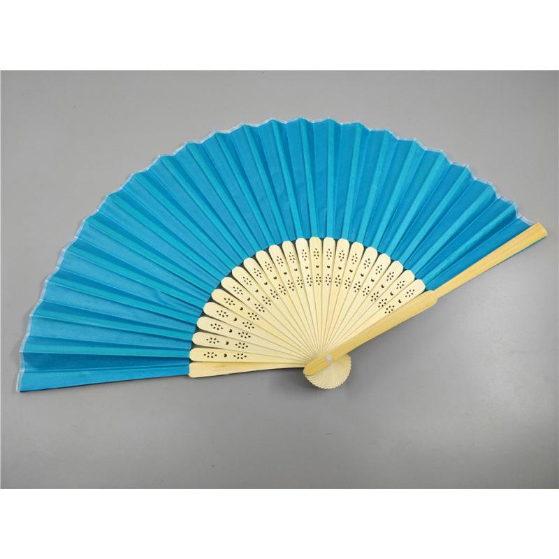 Beige Bamboo and Silk Multi-Color Cloth Fan for Weddings and Gifts