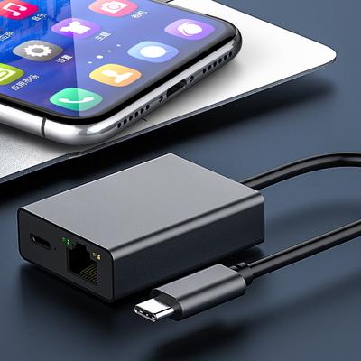 USB To Ethernet Network Adapter 1000Mbps USB Type C To RJ45 Lan Adapter Support PD Charging for Mobile Phone/Tablet