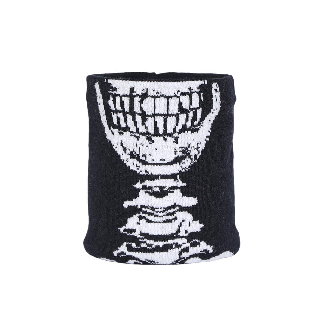 Men Women Cashmere Thickened Winter Neckerchief Halloween Party Skull Face Towel Windproof Neck Gaiter Cover Fashion Warm Scarf