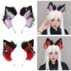 Wolf Ears Handmade Animal Furry Kitten Headband Star Tassels for Masquerade