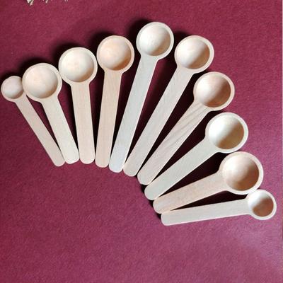 High Quality Eco-friendly Wooden Spoon No Additions Portable Spices Spoon Smooth and Round Measuring Spoon