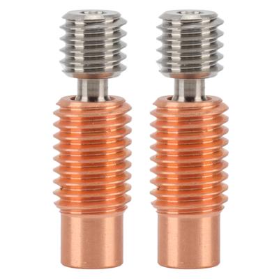 2Pcs Nozzle Throat Heat Break Heatbreak Tube Threaded 3D Printer Accessory for V6