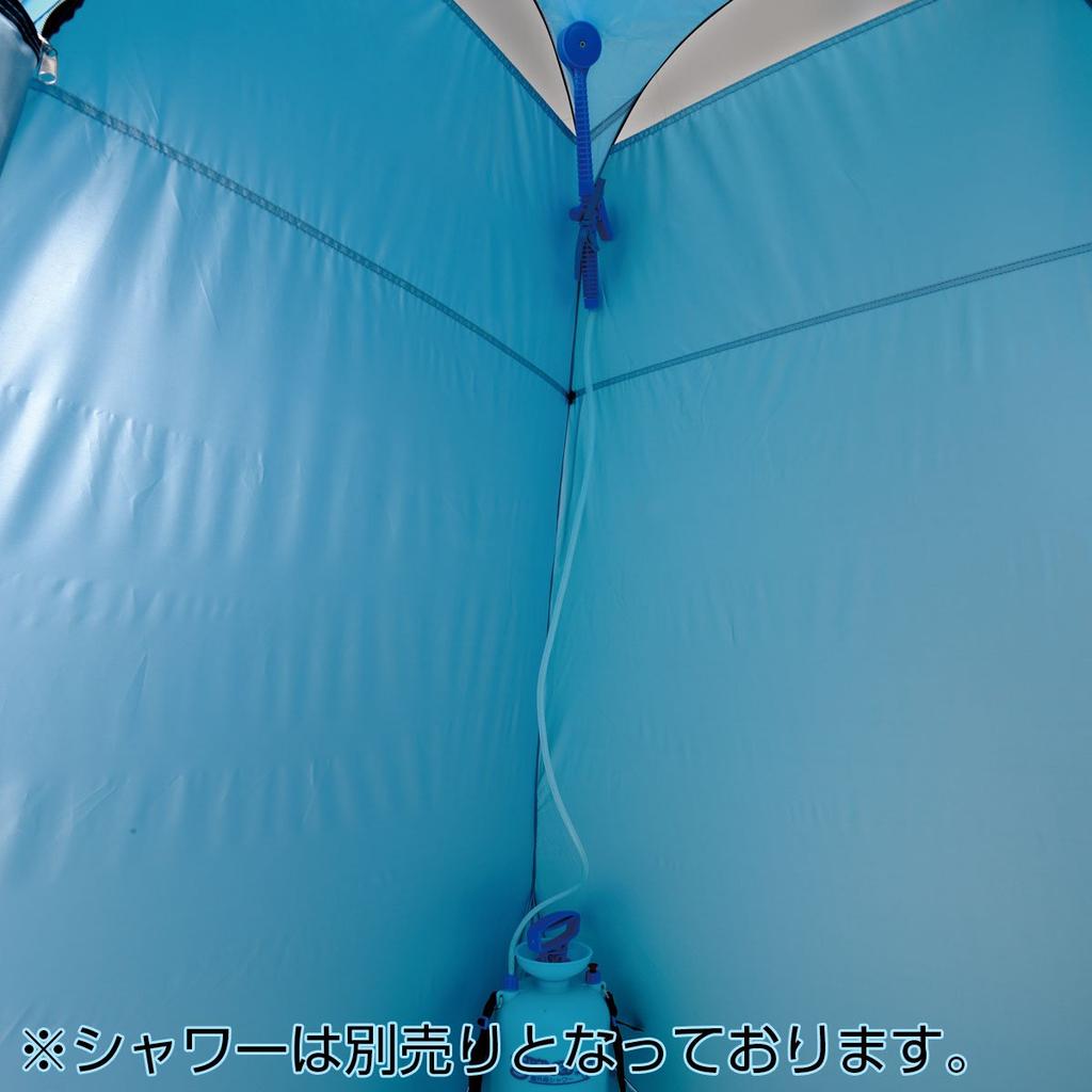 BUNDOK NT-51UV UV Private Tent, 1-Person, with Changing Room, Disaster Preparedness, and Toilet, Blue