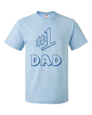 Adult Light Blue #1 One Dad Daddy Father's Day TV Comedy Series Gift T-Shirt Tee Unisex T-Shirt