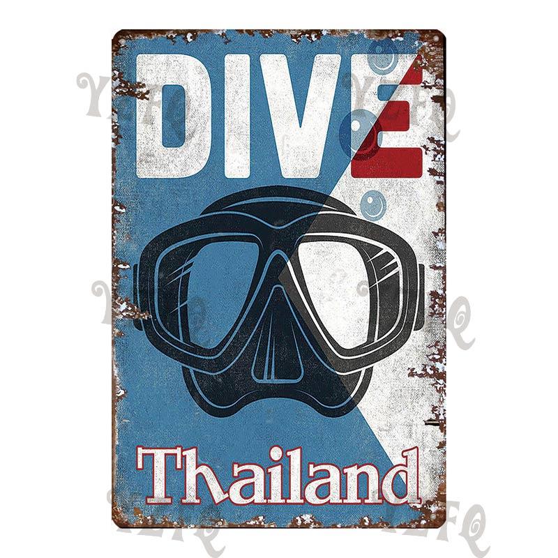 Vintage Thailand Travel Poster Tuktuk Car Taxi  Thai Elephant Metal Sign  Wall Bar Restaurant Home  Craft Decor 30X20CM DU-4682A