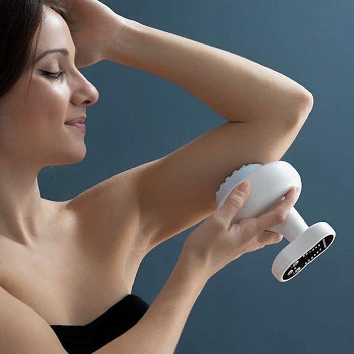 Masseur Anti-Cellulite, Appareil de Massage Aspiration et Chaleur, Thérapie Par Vide, Intensité Réglable, Rechargeable, Jambes, USB