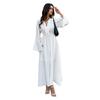 Cross-border European and American elegant style simple high-waisted V-neck long-sleeved dress women's clothing  spring and summer  independent 