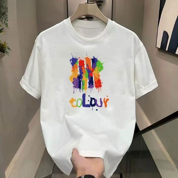 Sommer Neues Muster Gedrucktes T-Shirt Geeignet für Unisex Und Unisex Hergestellt Aus Reiner Baumwolle Modisches Und Vielseitiges T-Shirt