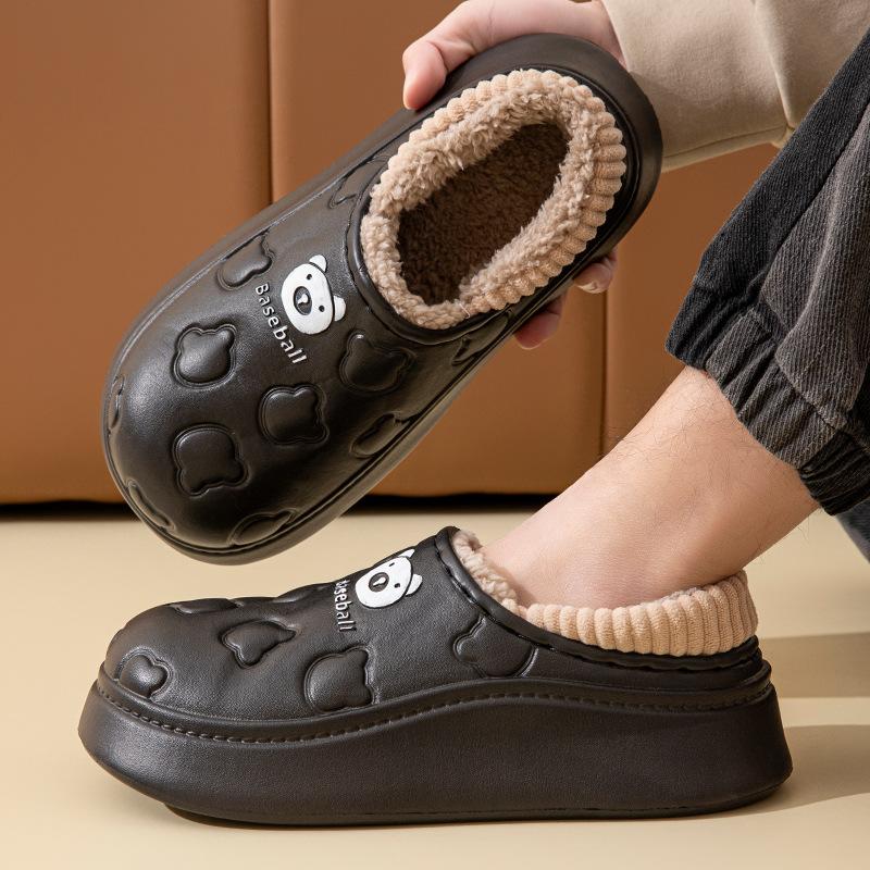 EVA bag and slippers autumn and winter thick-bottomed velvet warm waterproof and non-slip cotton drag men