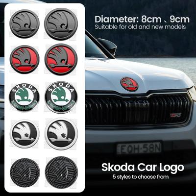 80mm 90mm ABS Car Front Rear Emblem Sticker Logo Styling for Octavia 2 3 Fabia Kamiq Kapoq Kodiaq Rapid Superb Yeti Etc
