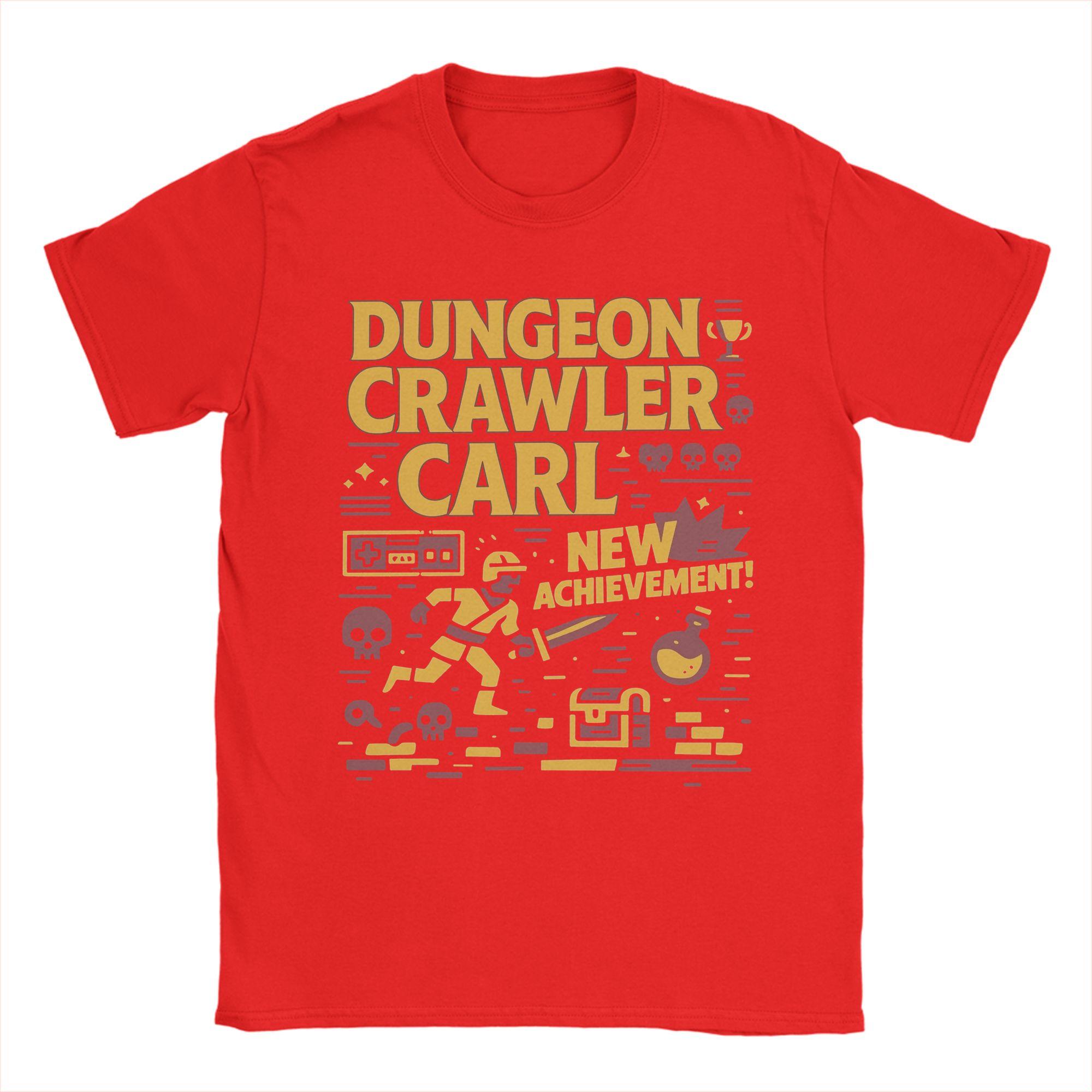 

Men TShirts Dungeon Crawler Carl New Achievement Novelty Pure Cotton Tee Shirt Short Sleeve T Shirt Crewneck Clothes Plus Size S