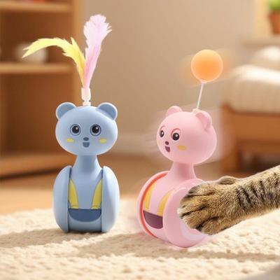 Nuovi Giocattoli per Gatti per l'Auto-intrattenimento e la Noia, Bambole Indistruttibili per Animali Domestici, Giocattoli con Piume per Gatti, Giocattoli Piccoli, Accessori per Gatti, Giocattoli a Forma di Orso