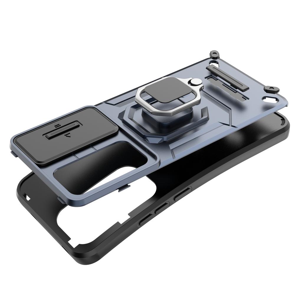 For Oppo Reno12 5G (Global) Case Kickstand PC+TPU Phone Shell with Lens Cover