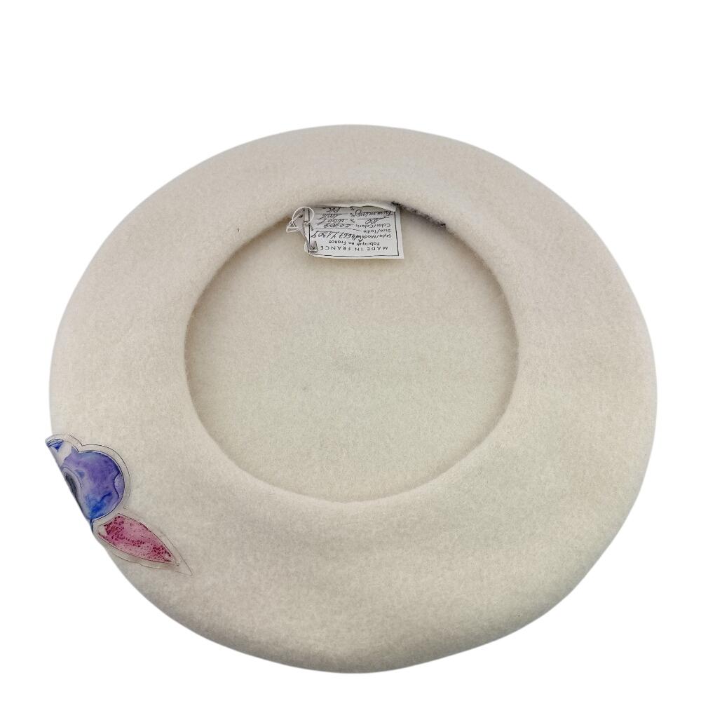 CHANEL Vintage Caps PlasticsCC Wool wool beret Ivory wool Used