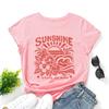 Women's Printed Loose Round Neck Short Sleeved T-shirt for Women Shirt