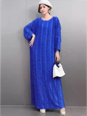 Vintage Einfarbig O-Ausschnitt Damen Kleid GMM1029