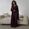 2026 Summer New Casual Cardigan Jacket, Camisole, Wide-Leg Pants Three-Piece Set for Women