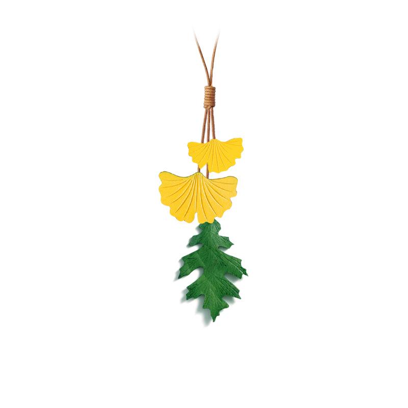 Handmade Genuine Leather Oak Leaf Bag Charm and Keychain Accessory