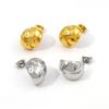 Elegant Geometric 18K Gold Plated Stainless Steel Earrings for Women - Luxury C-Shaped Stud Jewelry Bestseller
