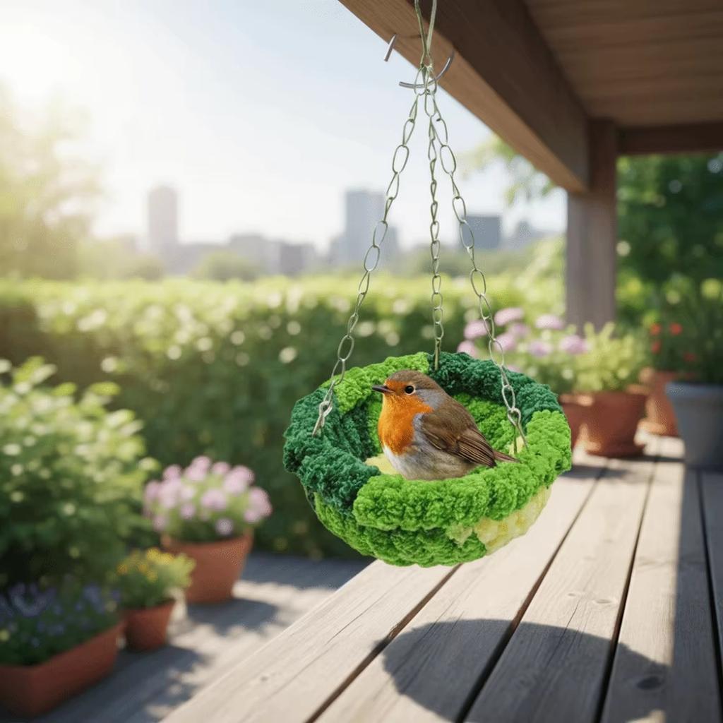 Hand Woven Flannel Parrot Warm Hanging Swing Bed for Small Birds