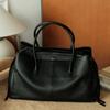 First layer cowhide tote bag row women's versatile simple handbag, large capacity leather commuter underarm shoulder bag