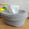 Caja de Almacenamiento de Pañuelos 22*16cm Contenedor de Almacenamiento de Papel Tejido Caja de Pañuelos Lavable a Prueba de Polvo para Escritorio con Tapa
