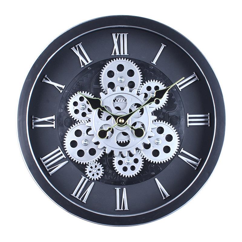 Gear Clock in Antique Style Living Room Wall Decoration Study Retro Nostalgic High-end Creative Three-dimensional Round Wall Clock