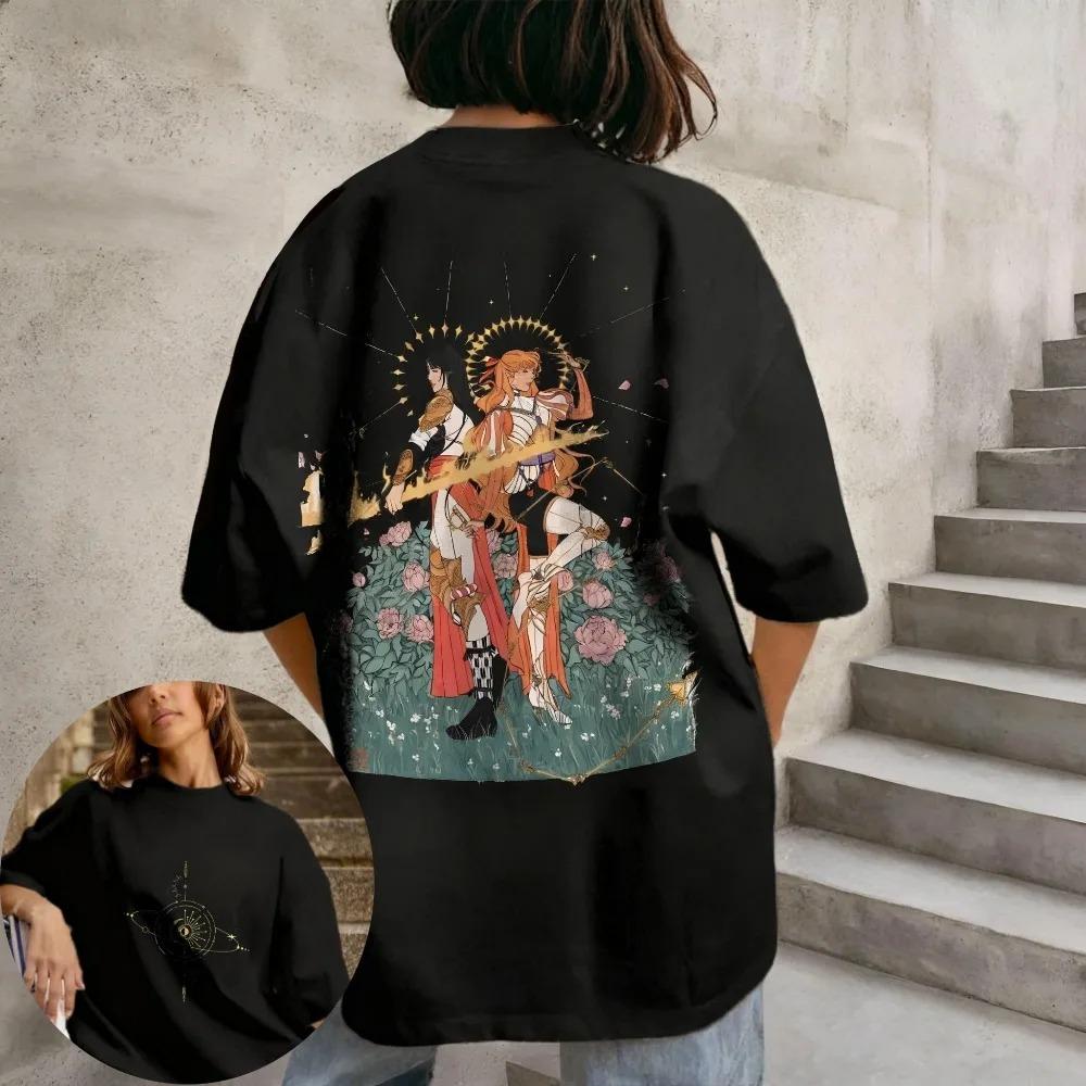 Summer and Spring Girl's Short Sleeves Sailor Moon Women's and Men's T-shirt Usagi Tsukino Anime Tee Y2k Parent-child Outfits