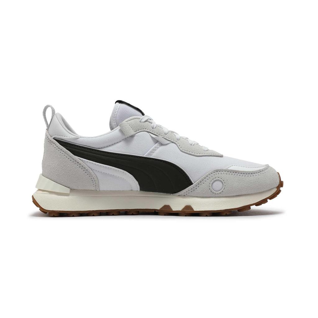 Puma Rider FV Textile, Split Cow Leather, Artificial Leather Abrasion Resistant Low Top Casual Shoes Unisex White Gray 391925-09