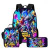 Fortnite Cartoon 3pcs Backpack Set for Boys Girls Unisex Including School Bag Lunch Bag Pencil Case Suitable for Ages 5-8