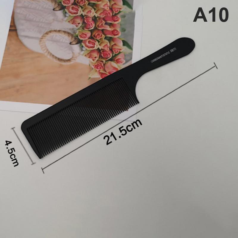 2Pcs Black Hair Salon Comb Hairdressing Carbon Comb Antistatic And Heat Resistan