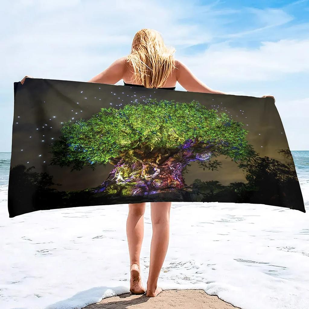 Adults Oversized Beach Towels Women Sand Free Tree Beach Towels Quick Dry Large Bath Towels Microfiber Lightweight Travel Towel