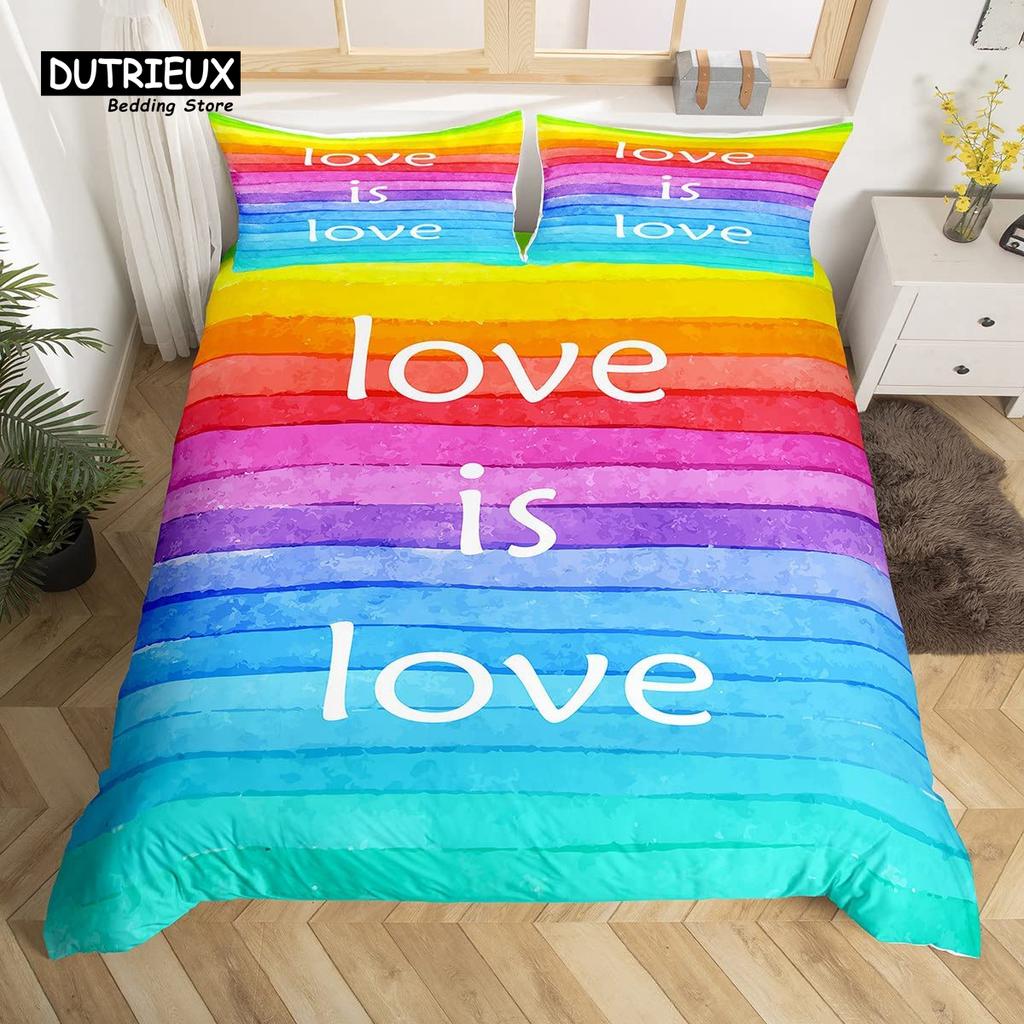 Rainbow Conch Duvet Cover Set Colorful Rainbow Bedding Set For Kids Girls Microfiber Multicolor Comforter Cover Twin King Size