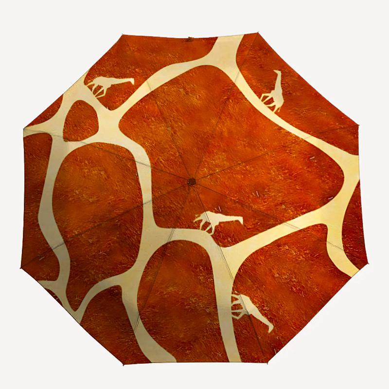 

1pc Giraffe Safari Automatic Open/Close Umbrella Compact Folding Umbrella, All-Season Portable Umbrella for Women/Men181