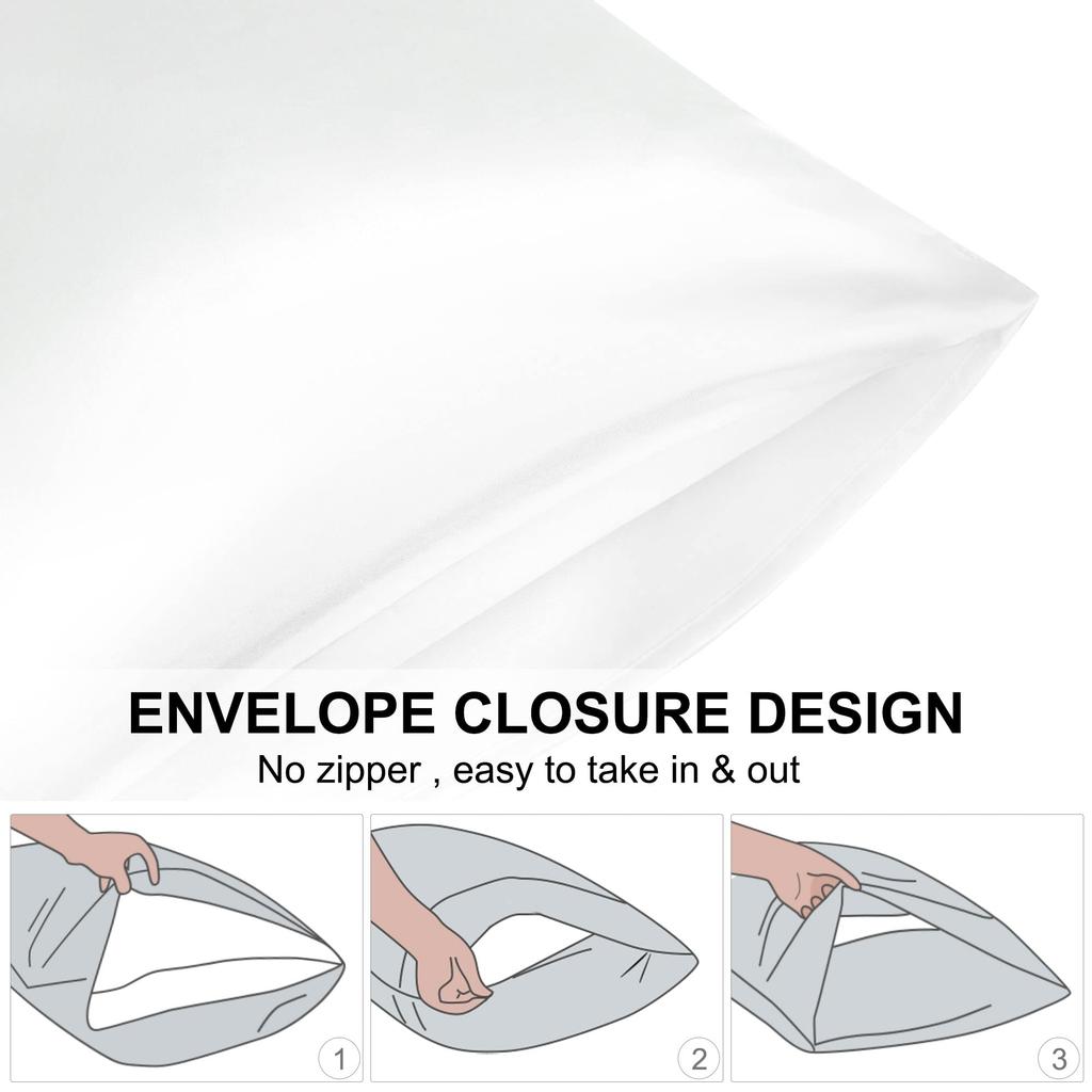 PiccoCasa Satin Cool Kuvert Cool till Setet med Lukt 50 x 75cm Örngott, Stil, Rayon, Känsla, Örngott, 2, Silkeslikt Mjukt, Dubbelsidigt