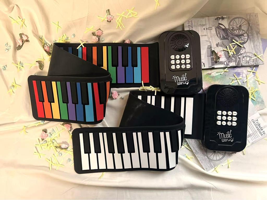 49-Key Folding Silicone Hand-Rolled Piano for Kindergarten Students