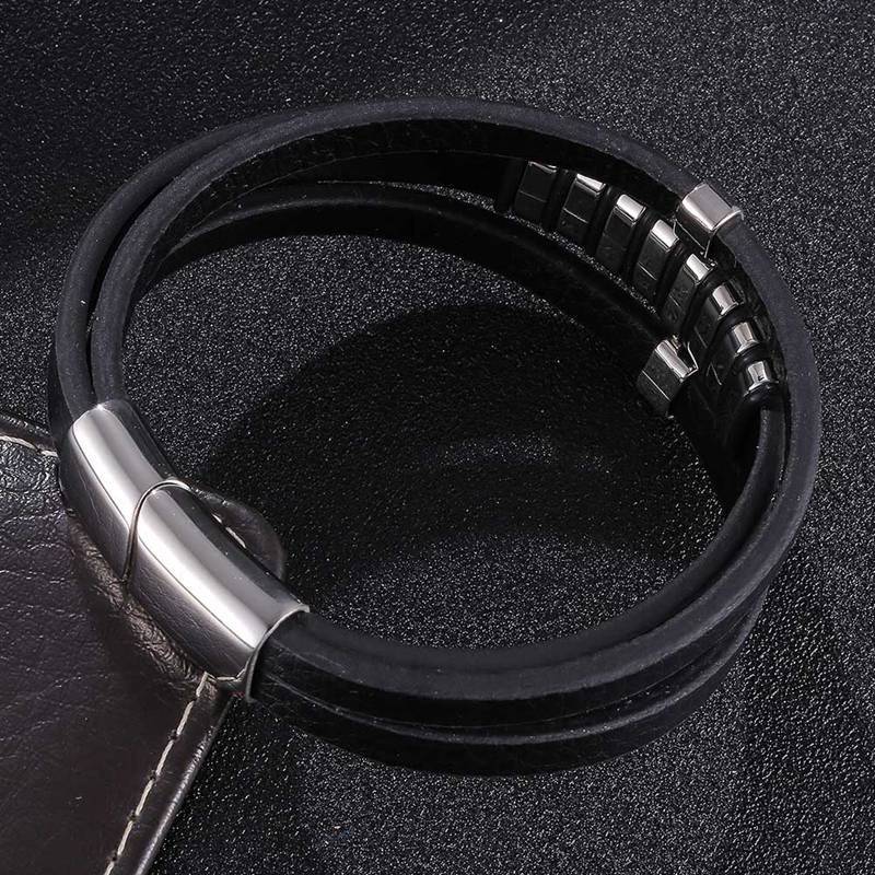 Trendy Charm Punk Rock Leather Bracelet Men Bangles Armband Jewelry Braided Rope Fashion Accessories
