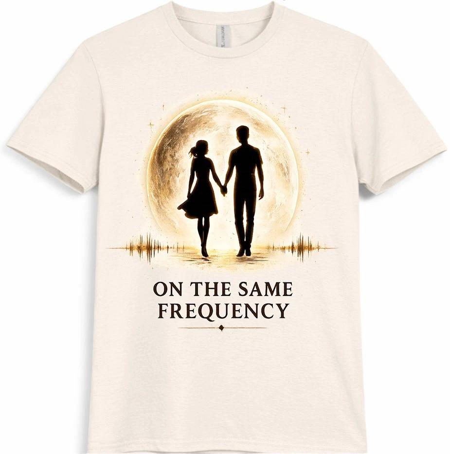 Couple Moon T-Shirt Love Matching His Hers Valentines Anniversary Gift Tee XL
